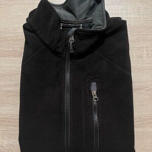 REI Men’s Vest Black Full-Zip Fleece Jacket with Zippered Chest Pocket